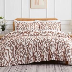 Southshore Fine Linens Oversized Khari Lightweight 3 Pc Quilt Set Rust King